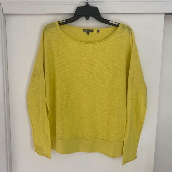 Vince Womens Small Yellow Ballet Neck Sweater Top - Picture 1 of 5